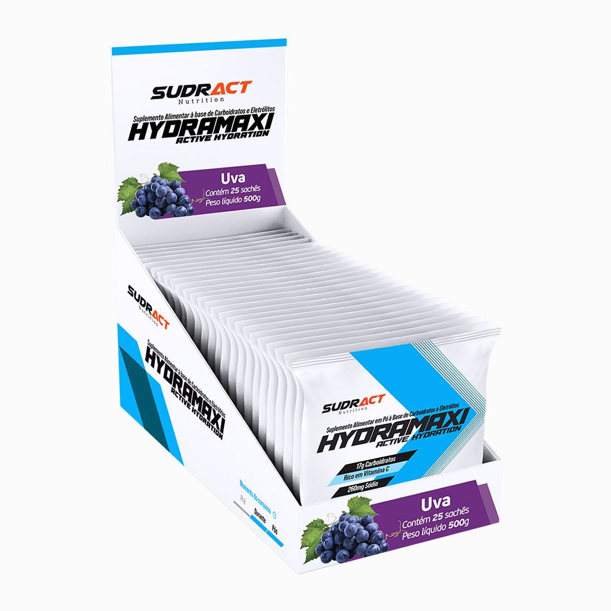 Hydramaxi Isot�nico em P� - 25 Sach�s 20g Uva - Sudract Nutrition