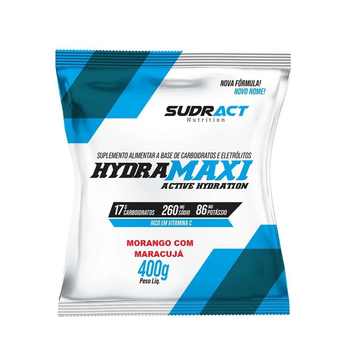 Hydramaxi Isot�nico em P� - 400g Refil Morango com Maracuj� - Sudract Nutrition*** Data Venc. 26/04/2023