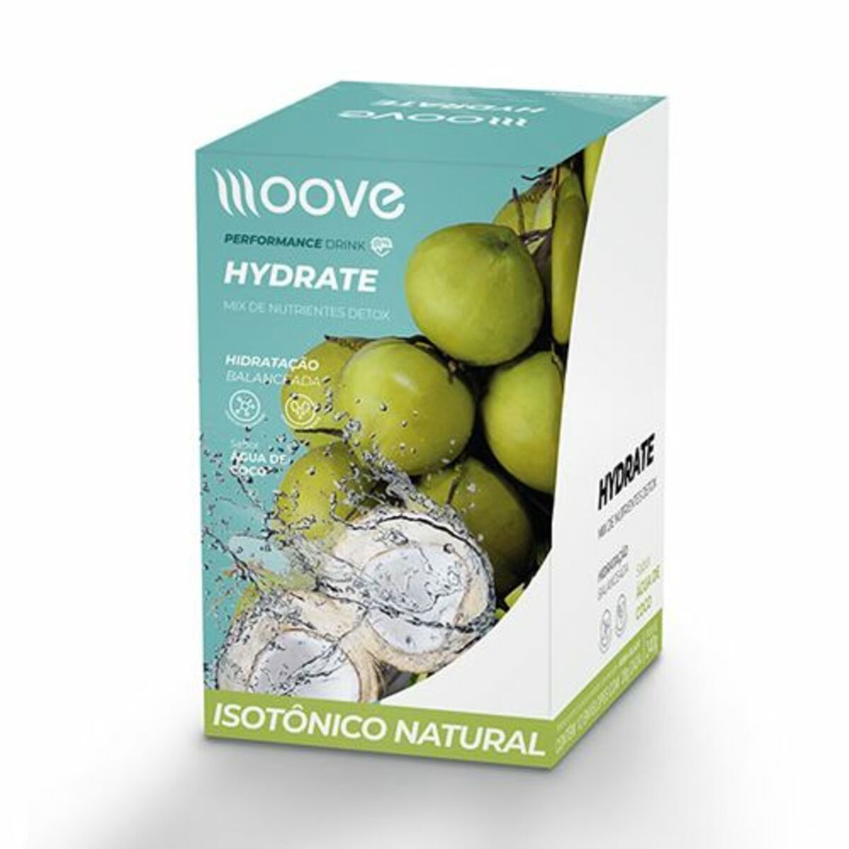 Hydrate - 12 Envelopes 20g - �gua de Coco - Moove Nutrition*** Data Venc. 28/02/2021