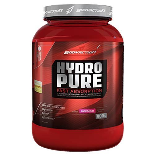 Hydropure 100% Whey Hidrolisada - Sabor Morango 900g - BodyAction