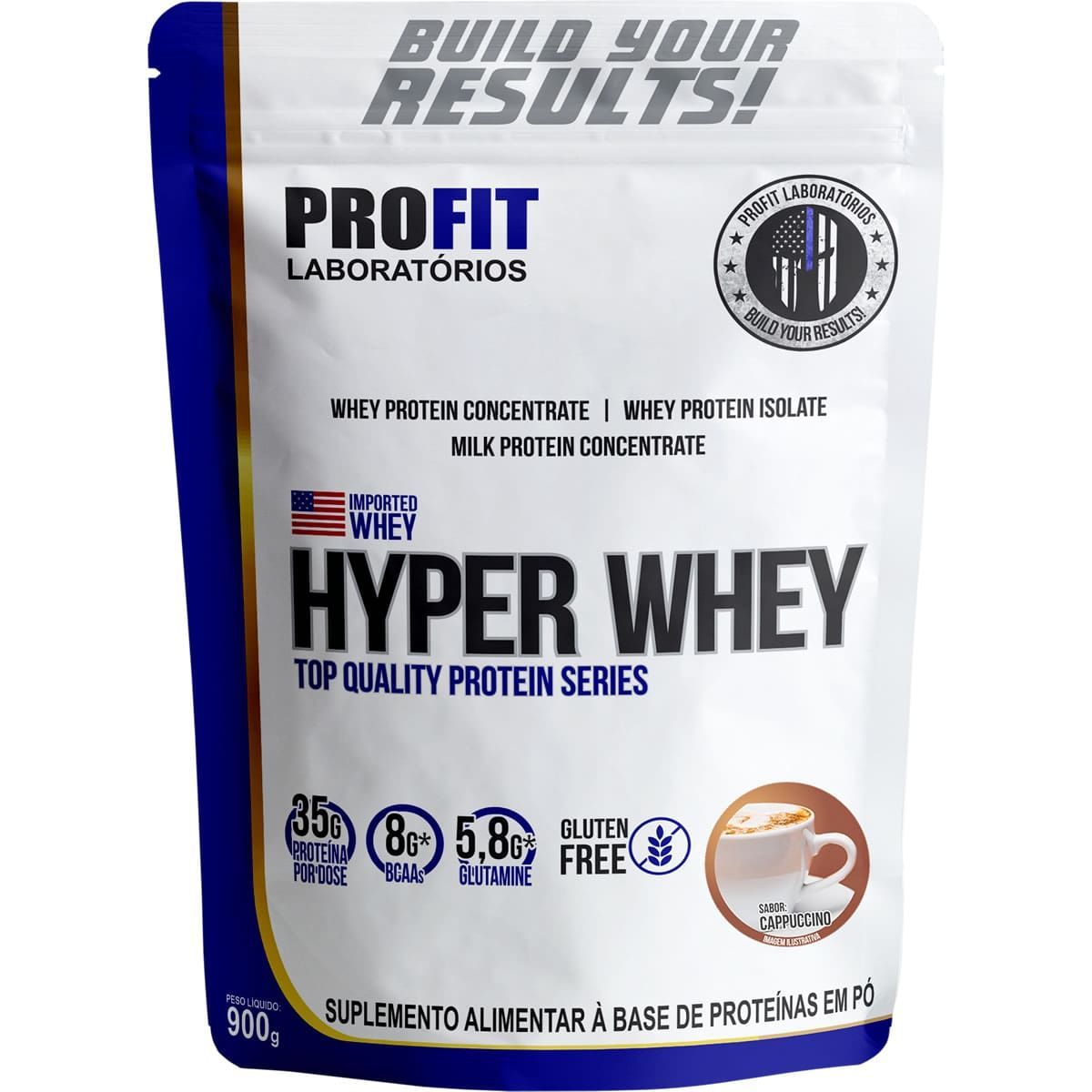 Hyper Whey - 900g Refil Cappuccino - Profit*** Data Venc. 12/04/2025