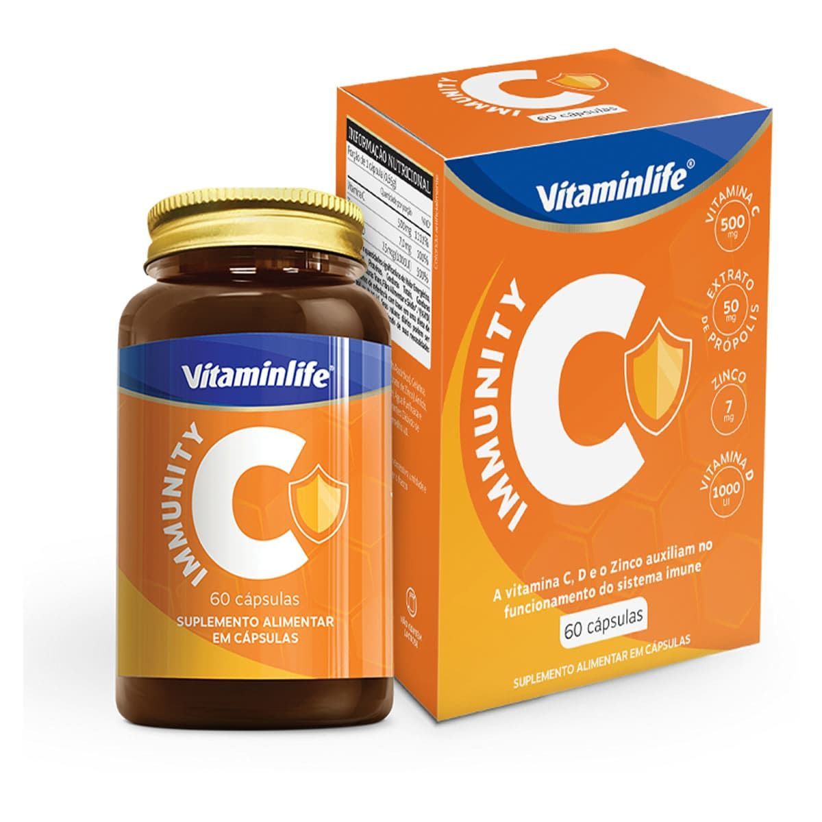 Immunity C Pr�polis + Vitamina C+Zinco+ Vitamina D - 60 C�psulas - VitaminLife*** Data Venc. 22/09/2025