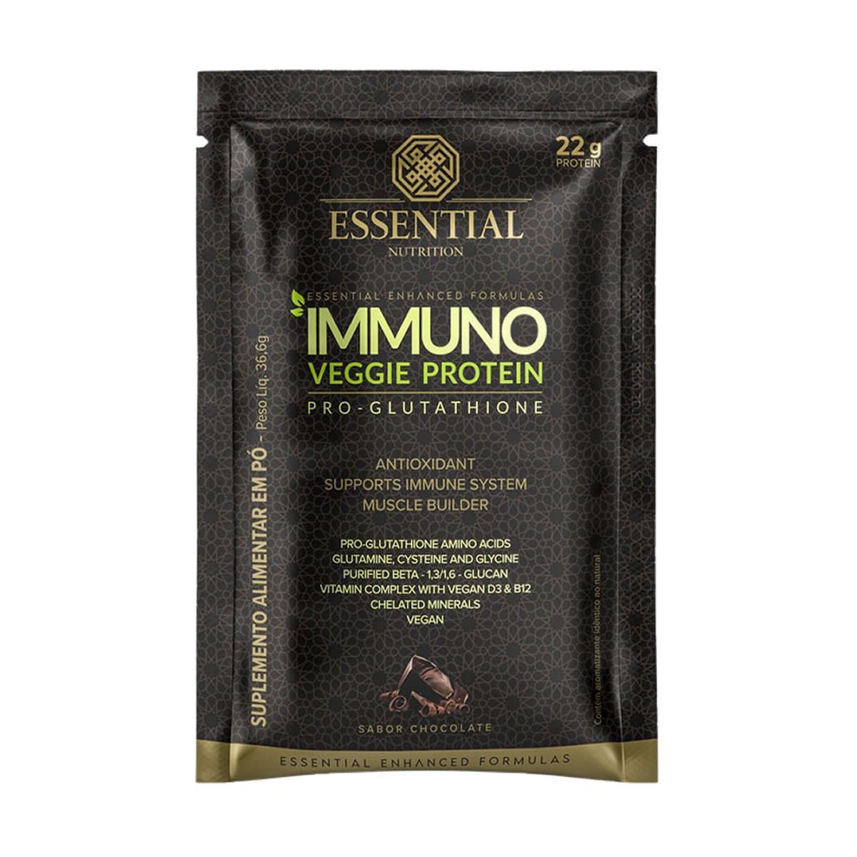 Immuno Veggie Protein - 1 Sach� 36,6g Chocolate - Essential Nutrition