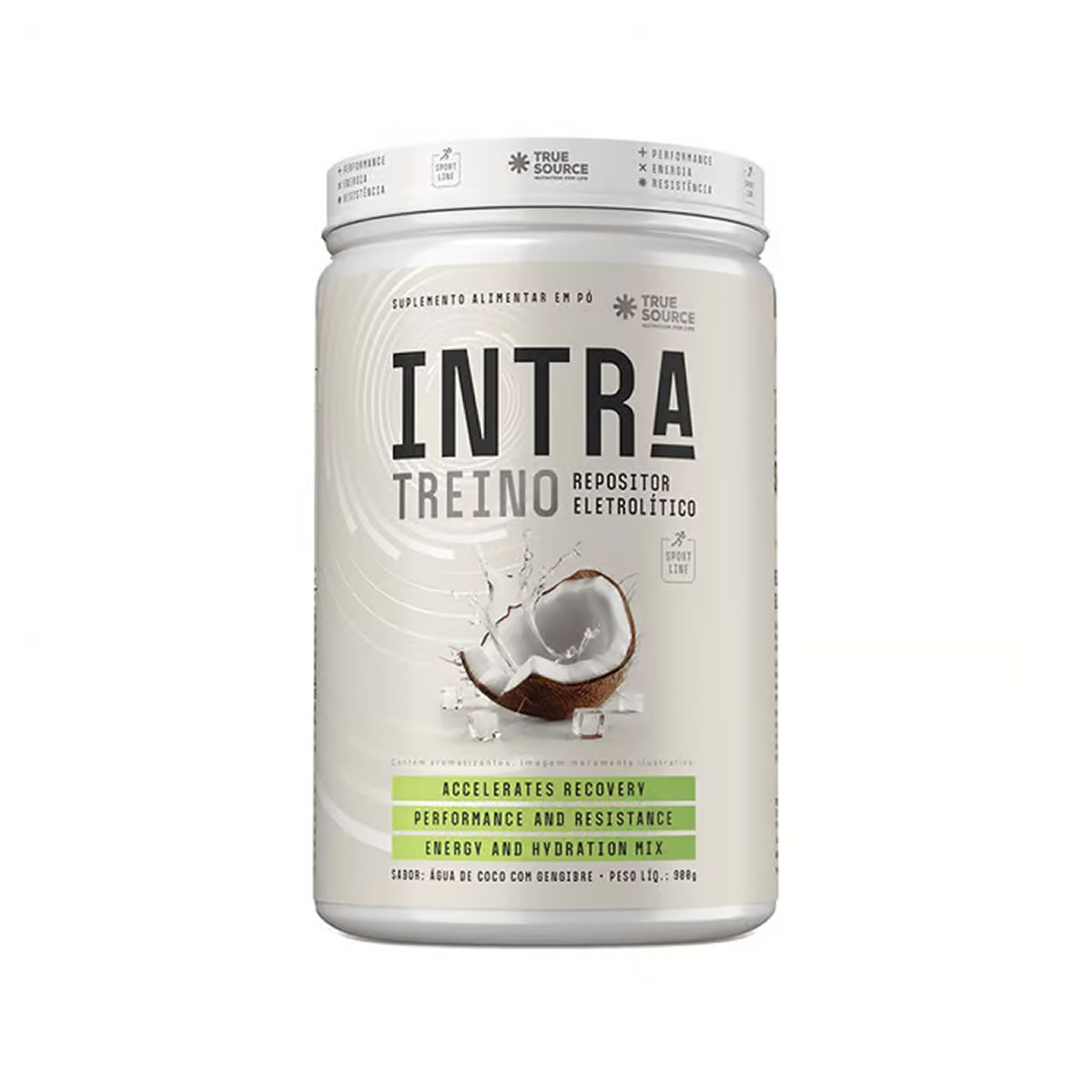 Intra Treino Repositor Eletrolitico - 900g �gua de Coco Com Gengibre - True Source