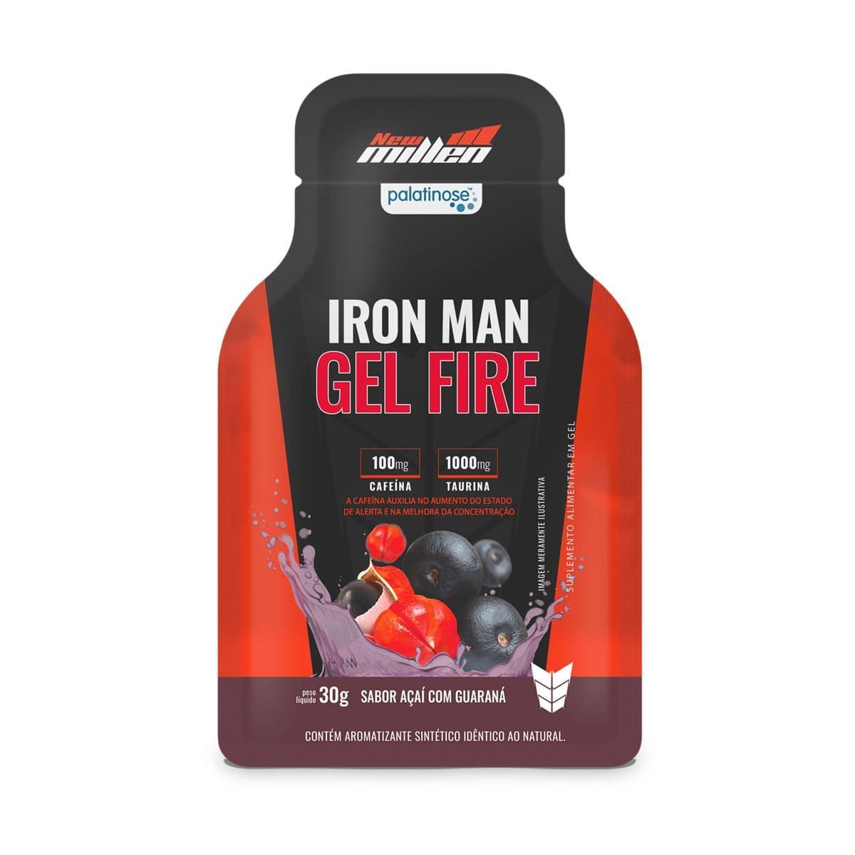Iron Man Gel Fire - 1 Sach� 30g A�a� com Guaran�- New Millen