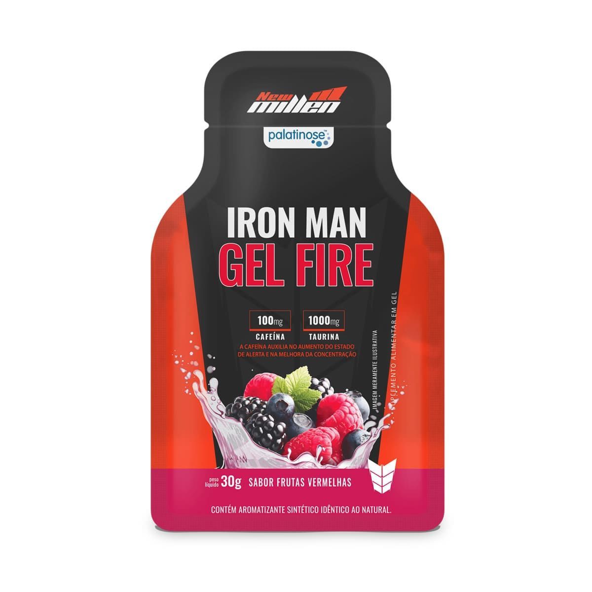 Iron Man Gel Fire - 1 Sach� 30g Frutas Vermelhas - New Millen