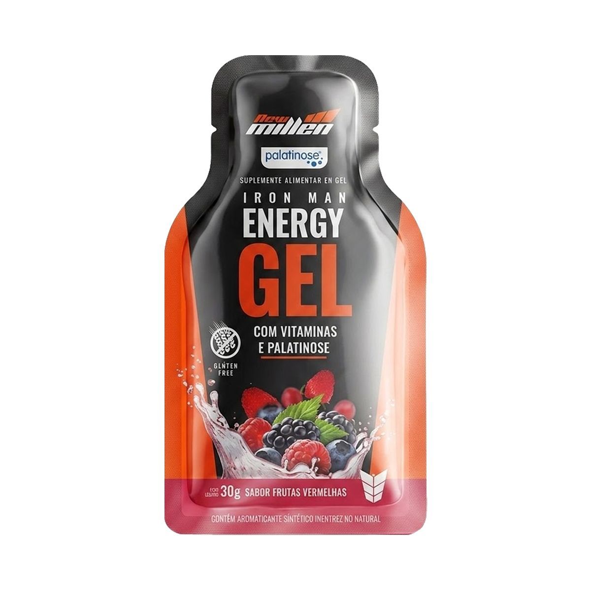 Iron Man Instant Energy Gel - 1 Unidade 30g Frutas Vermelhas - New Millen
