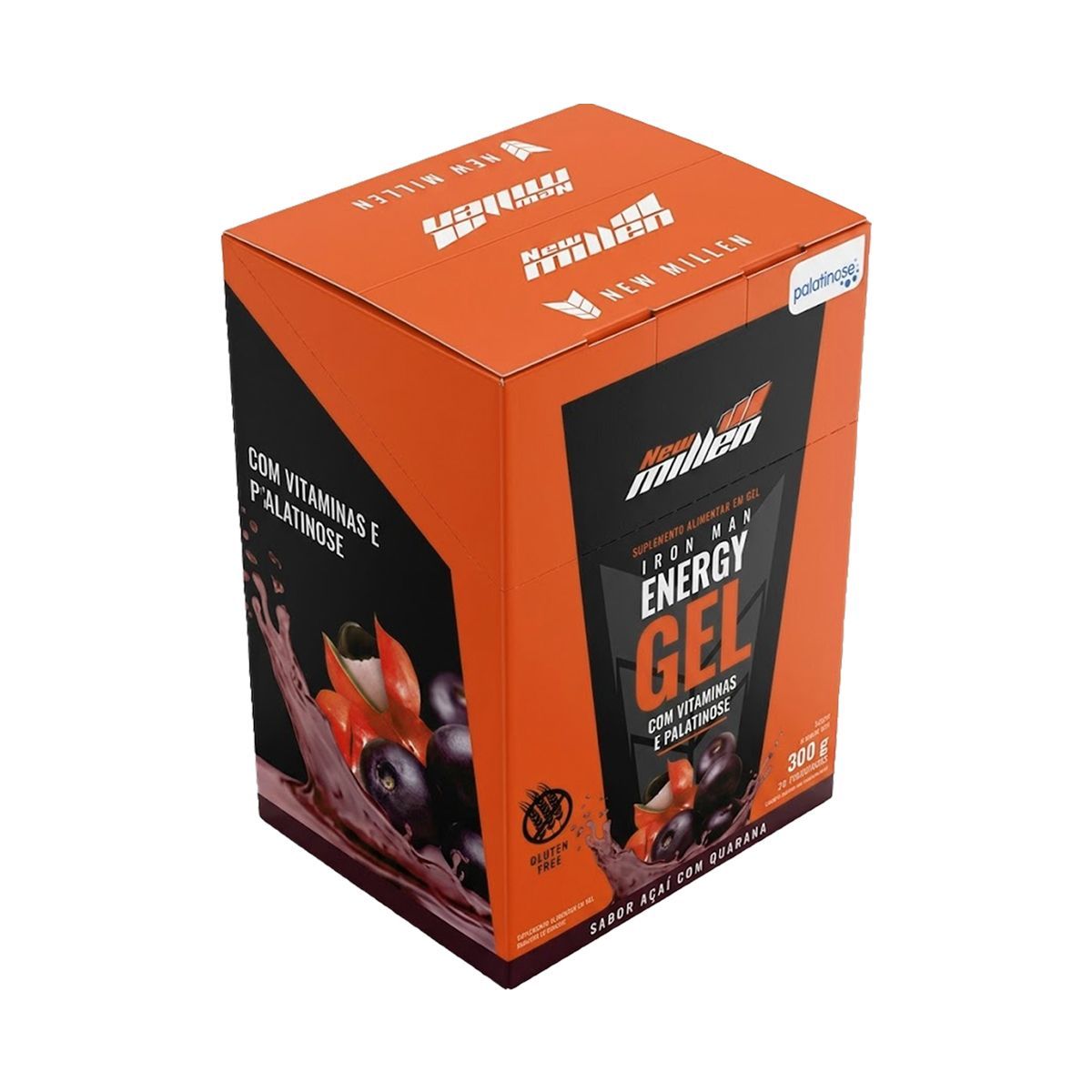 Iron Man Instant Energy Gel - 10 Unidades 30g A�ai c/Guaran� - New Millen