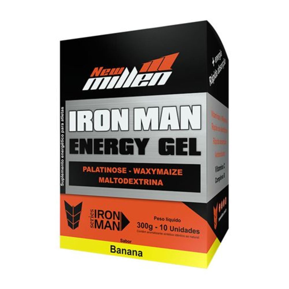 Iron Man Instant Energy Gel - 10 Unidades 30g Banana - New Millen