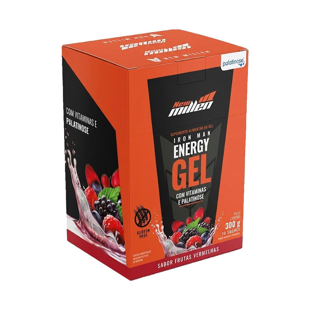 Iron Man Instant Energy Gel - 10 Unidades 30g Frutas Vermelhas - New Millen