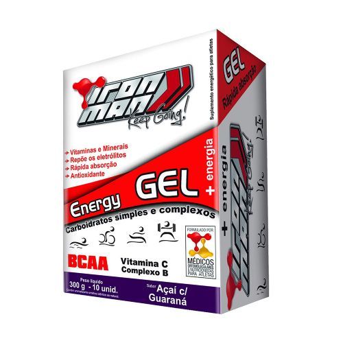 Iron Man Instant Energy Gel - 10 Unidades 30g A�a� com Guaran� - New Millen