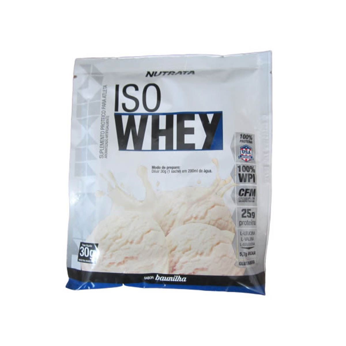 Iso Whey - 1 sach� de 30g Baunilha - Nutrata*** Data Venc. 30/06/2020