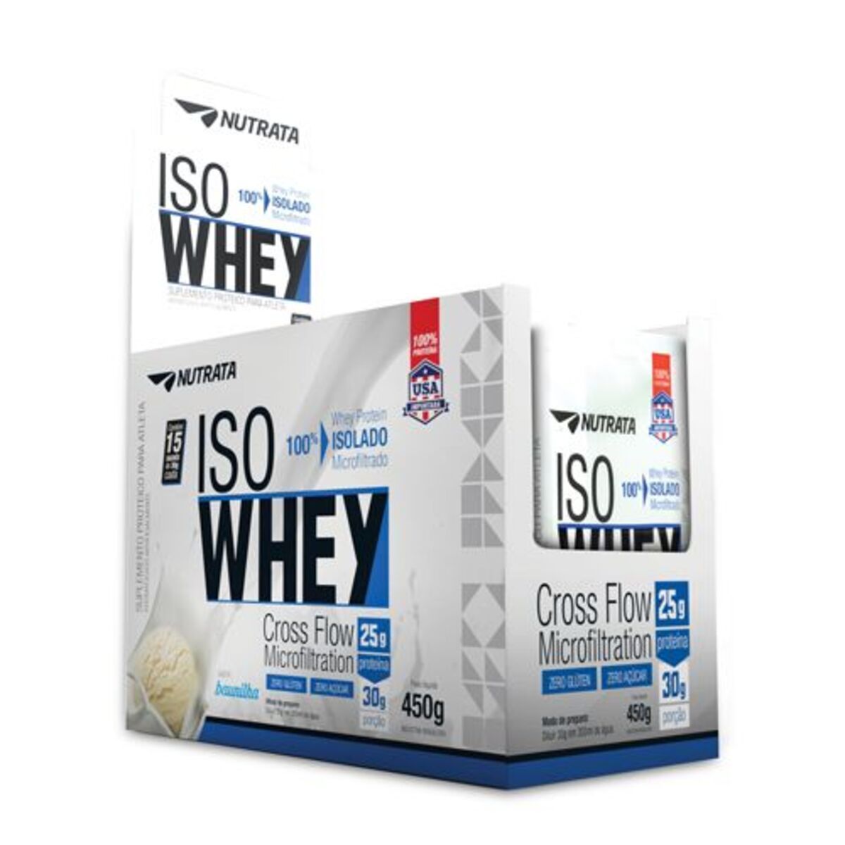 Iso Whey - 15 sach�s de 15g Baunilha - Nutrata