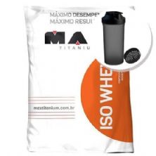 Iso Whey - 1800g Refil Chocolate + Coqueteleira 600ml Preta - Max Titanium