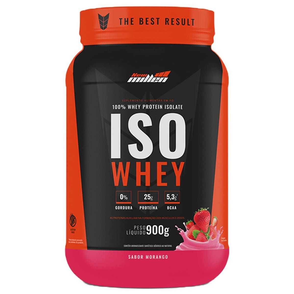 Iso Whey - 900g Morango - New Millen*** Data Venc. 27/01/2025