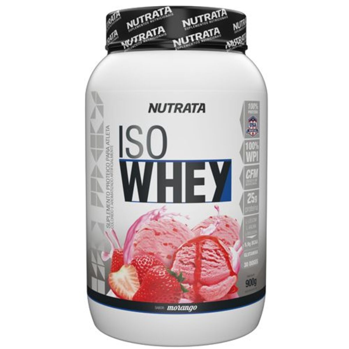 Iso Whey - 900g Morango - Nutrata*** Data Venc. 30/08/2022