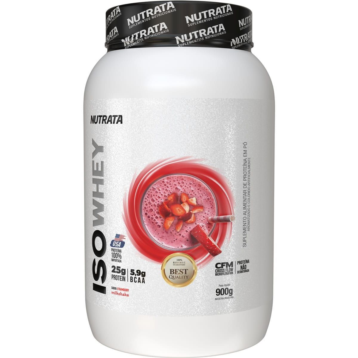 Iso Whey - 900g Morango - Nutrata*** Data Venc. 30/05/2024