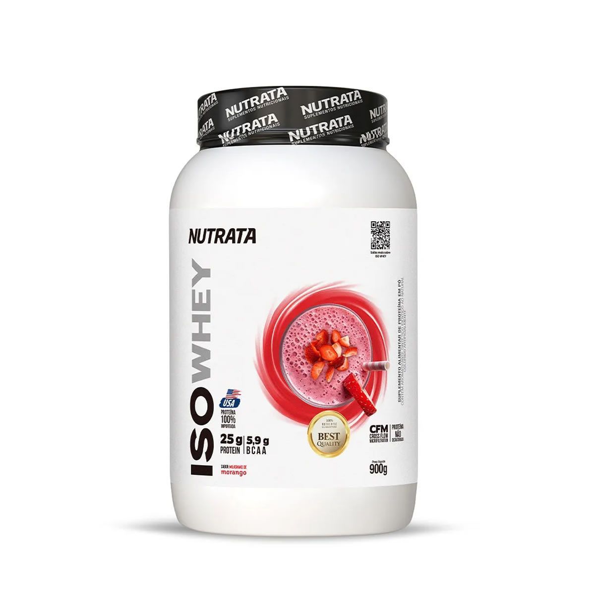 Iso Whey - 900g Morango - Nutrata