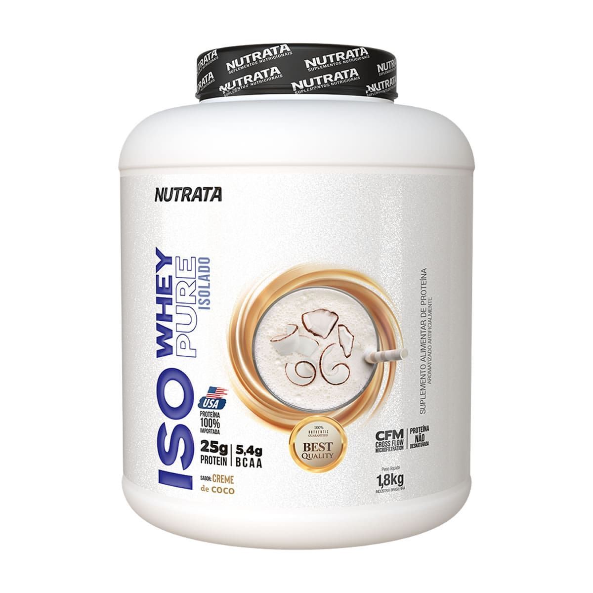 Iso Whey Pure - 1800g Creme de Coco - Nutrata*** Data Venc. 30/06/2025