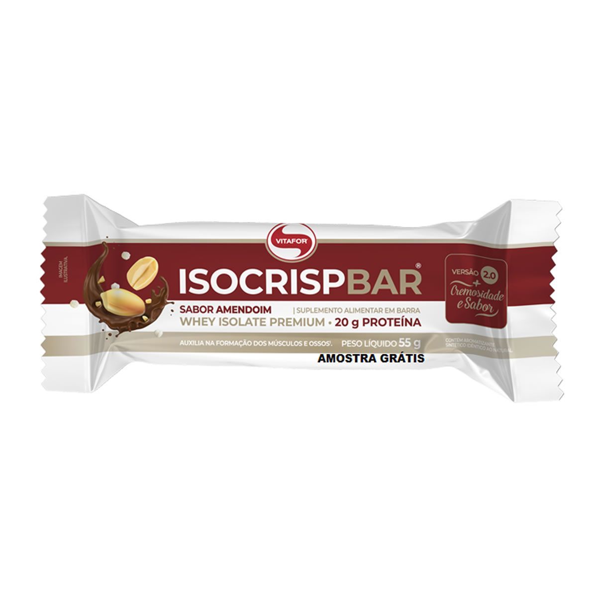 Isocrisp Bar - 1 Unidade de 55g Amendoim Amostra Gr�tis - Vitafor