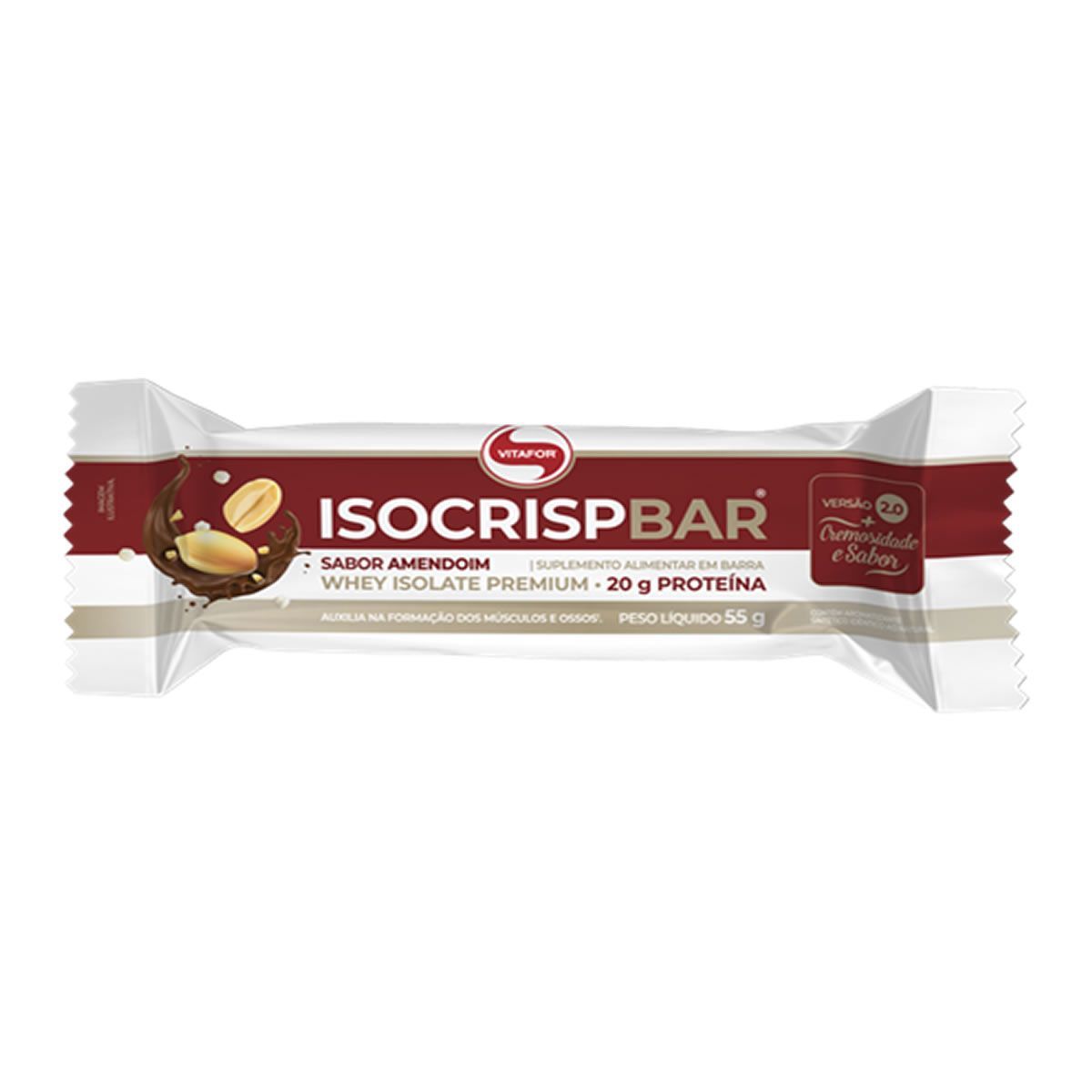 Isocrisp Bar - 1 Unidade de 55g Amendoim - Vitafor