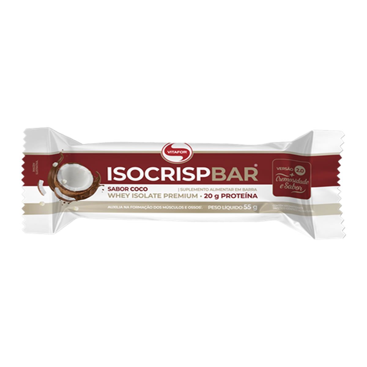 Isocrisp Bar - 1 Unidade de 55g Coco - Vitafor