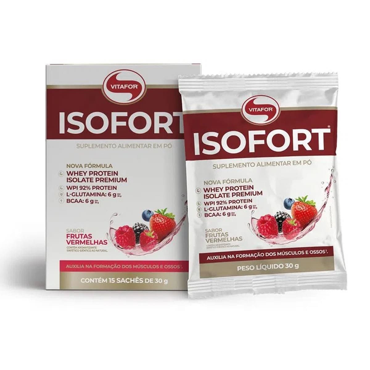 Isofort - 15 Sach�s 30g Frutas Vermelhas - Vitafor
