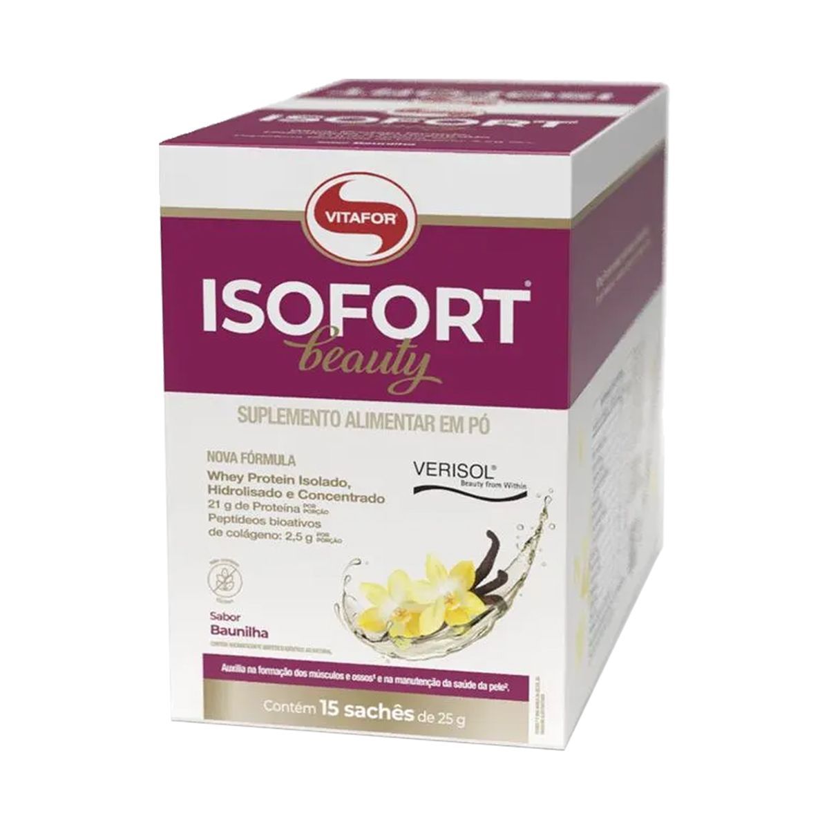 Isofort Beauty - 15 Sach�s de 25g  Baunilha - Vitafor
