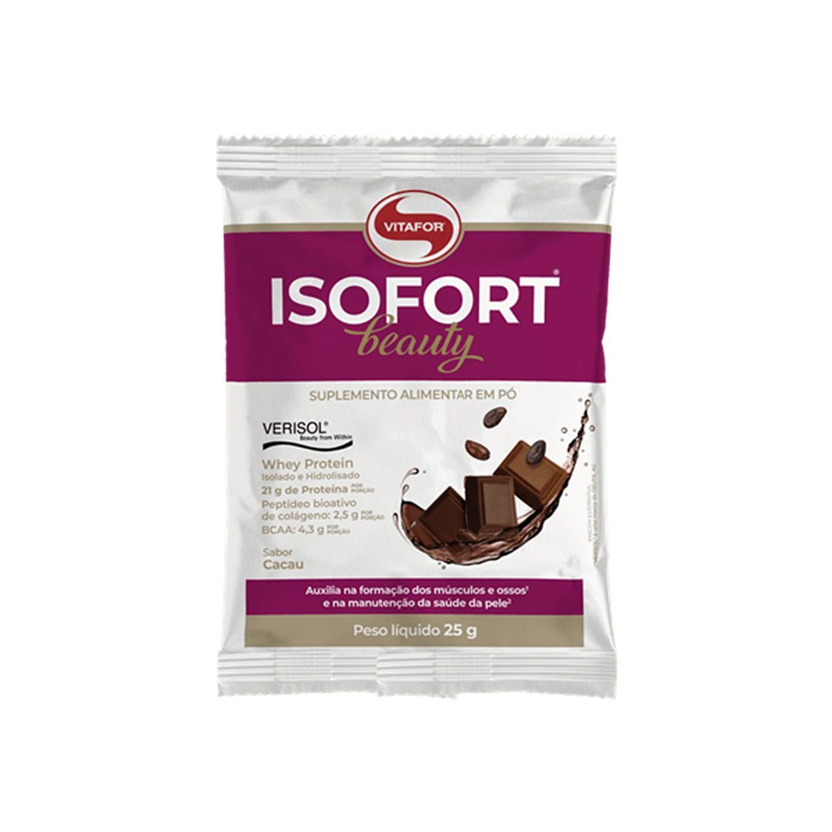 Amostra Gr�tis - Isofort Beauty - 25g Cacau -  Vitafor