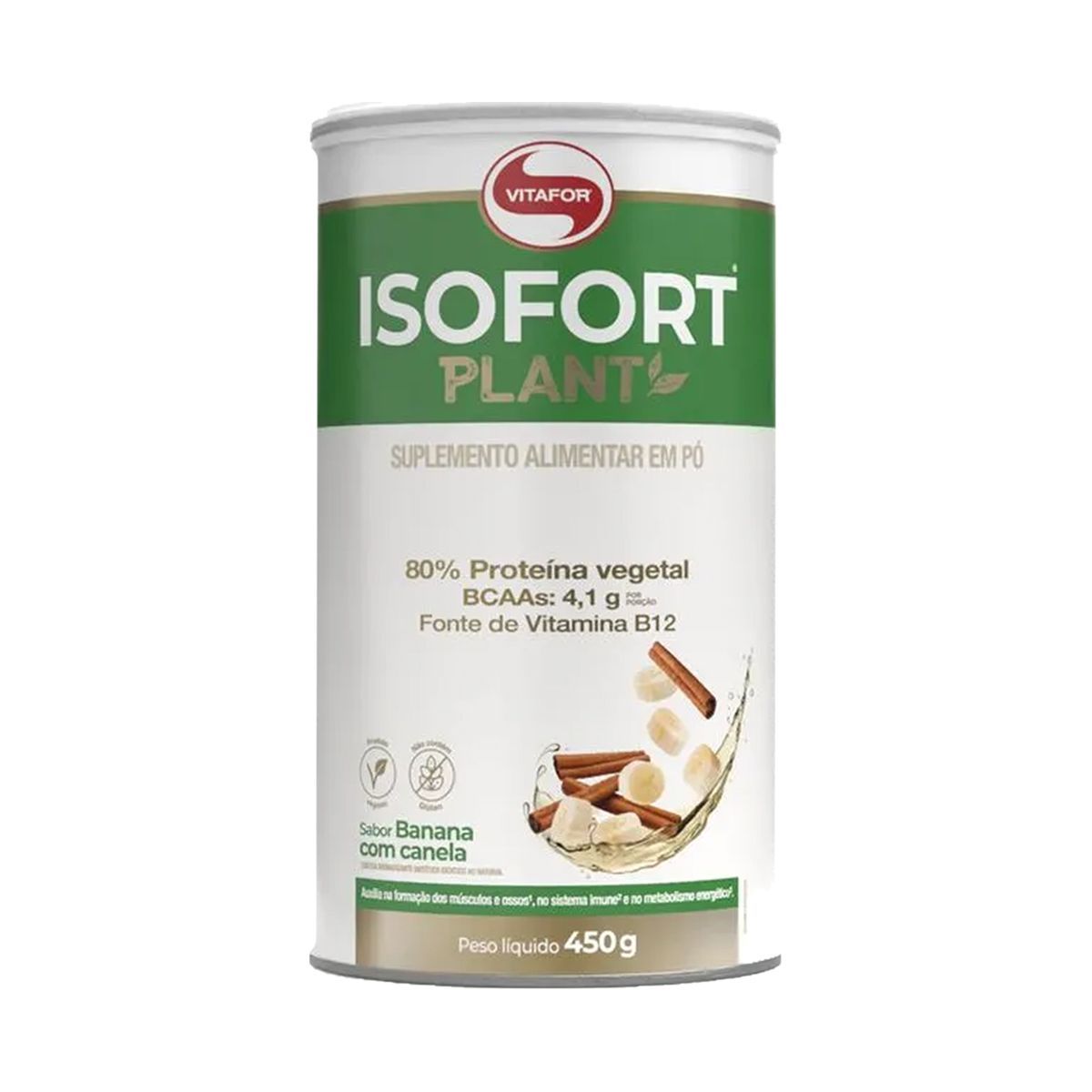 Isofort Plant - 450g Banana Com Canela - Vitafor