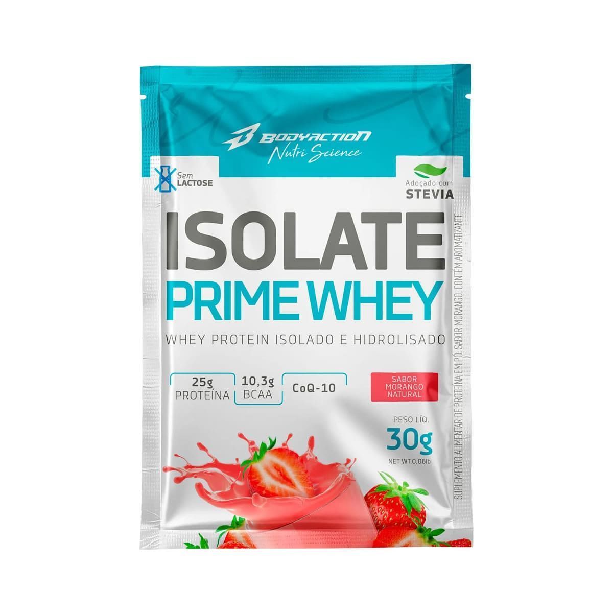 Isolate Prime Whey  - 1 Sach� 30g Morango Natural - BodyAction