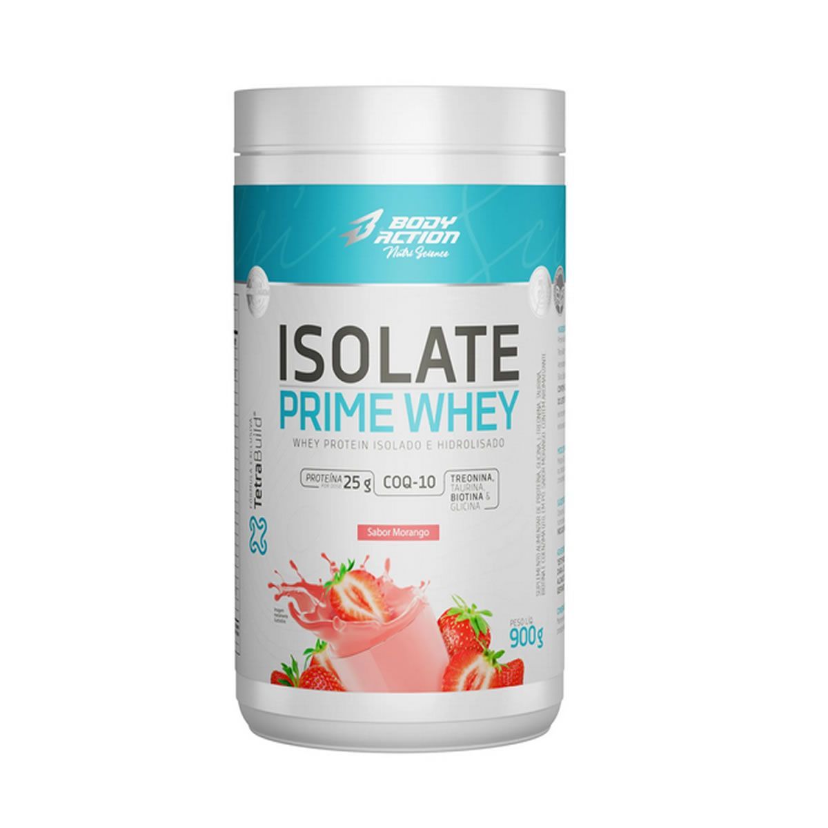 Isolate Prime Whey  - 900g Morango Natural - BodyAction