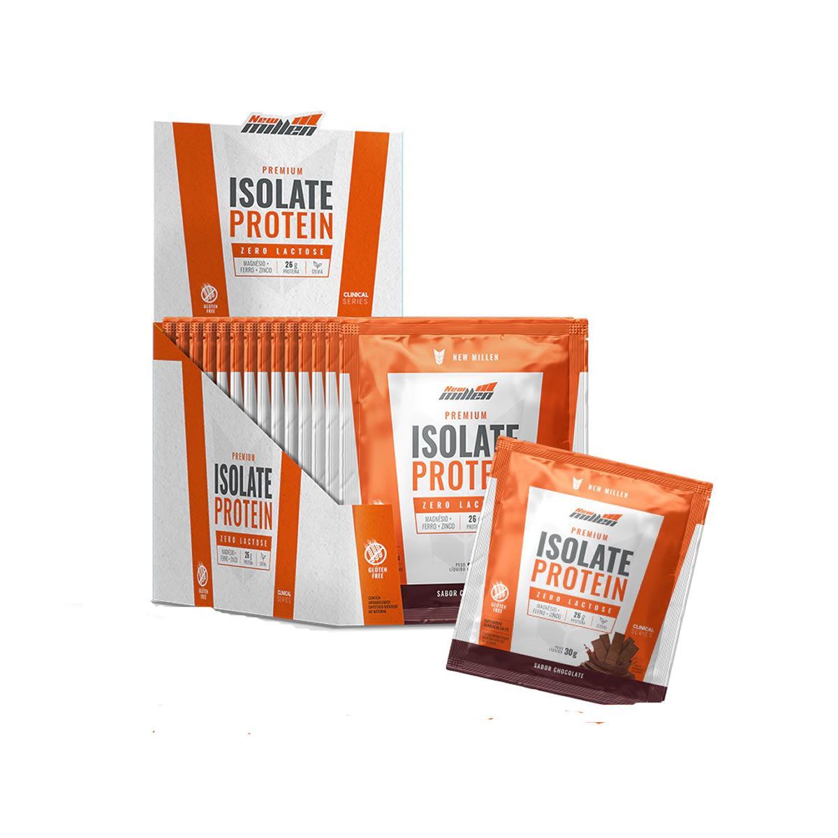Isolate Protein Premium - 15 Sach�s de 30g Chocolate - New Millen