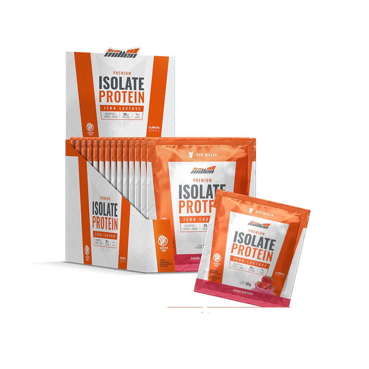 Isolate Protein Premium - 15 Sach�s de 30g Morango - New Millen