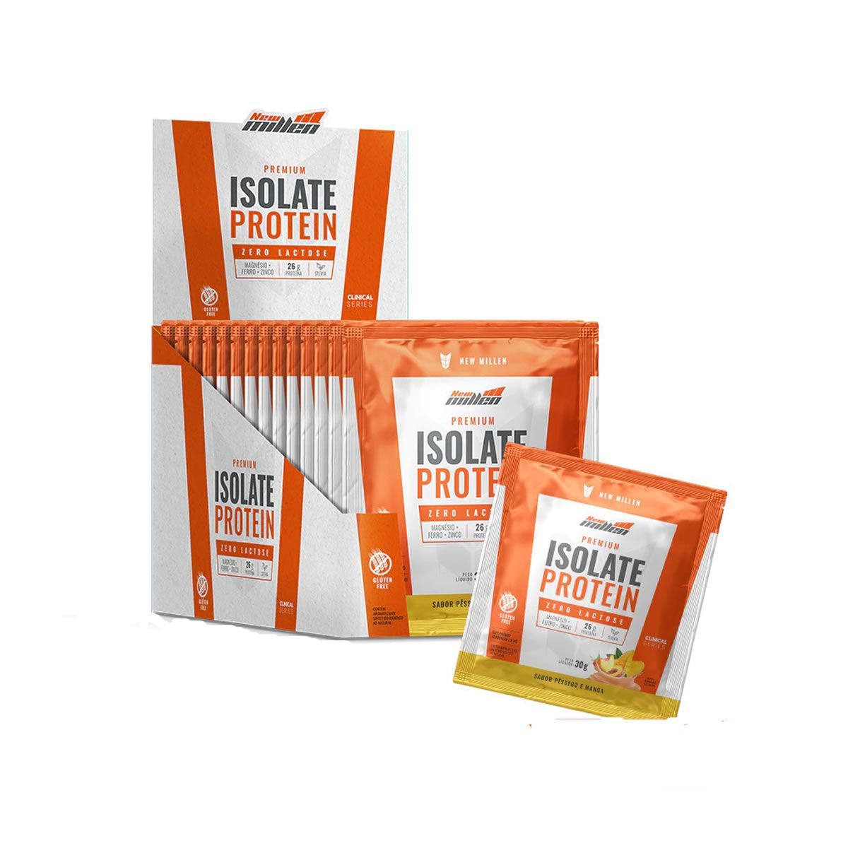 Isolate Protein Premium - 15 Sach�s de 30g P�ssego Com Manga - New Millen