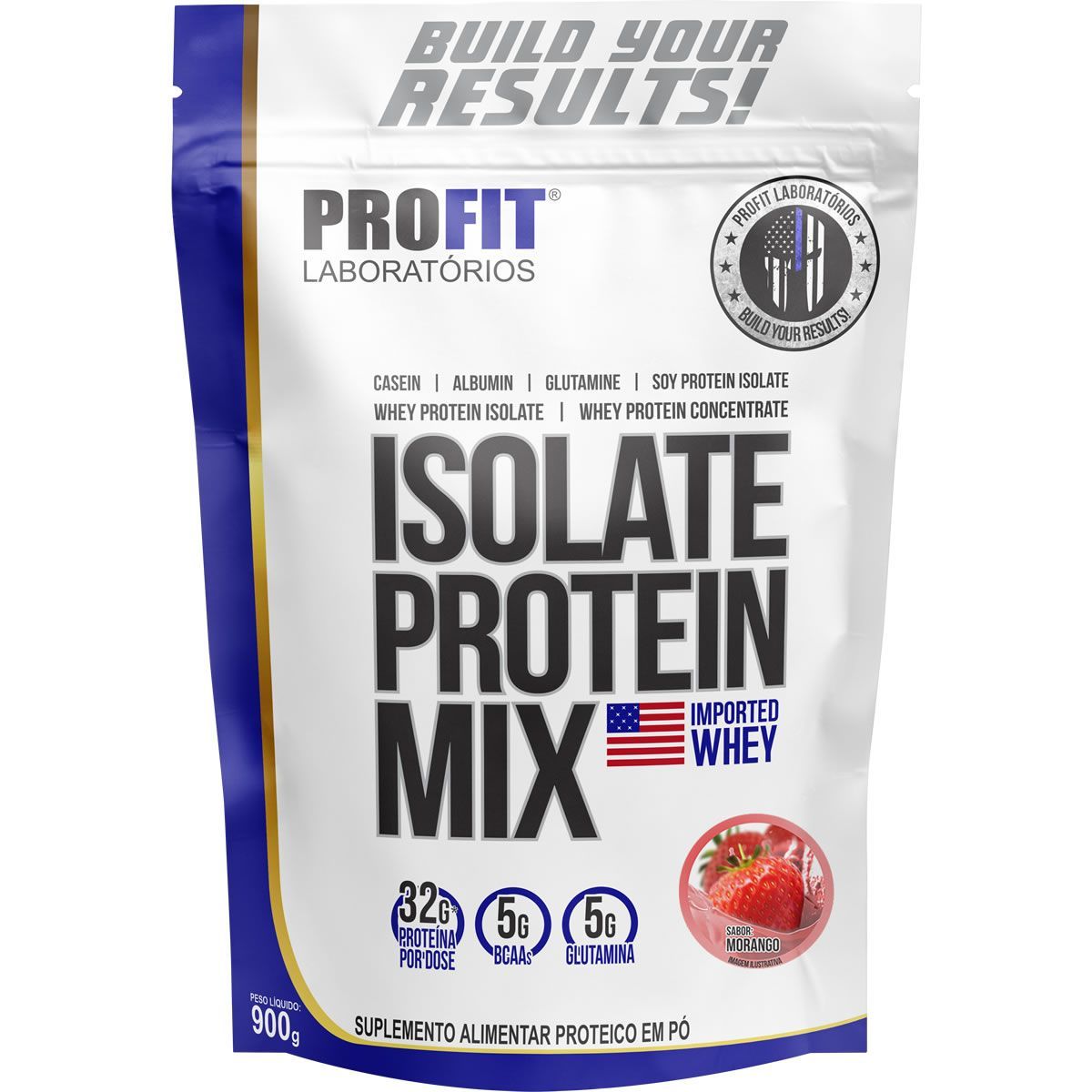 Isolate Protein Mix Refil - 900g Morango - ProFit