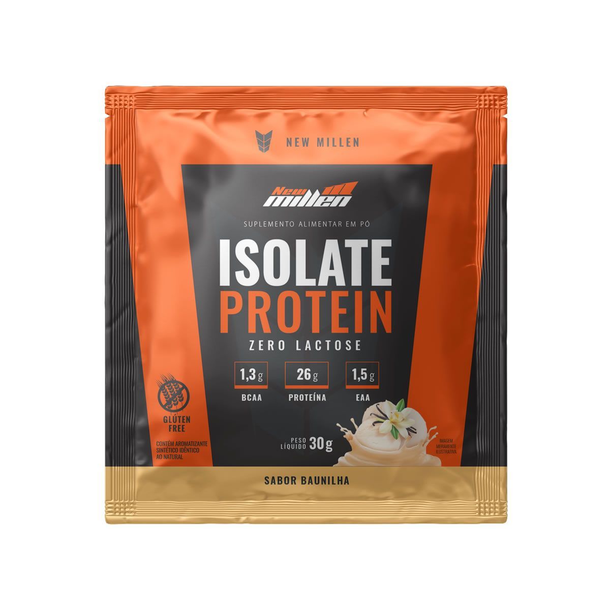 Isolate Protein Zero Lactose - 1 Sach� de 30g Baunilha - New Millen