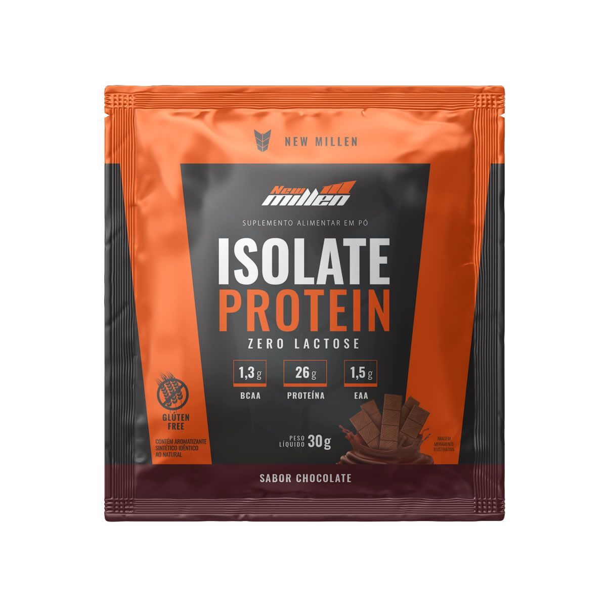 Isolate Protein Zero Lactose - 1 Sach� de 30g Chocolate - New Millen