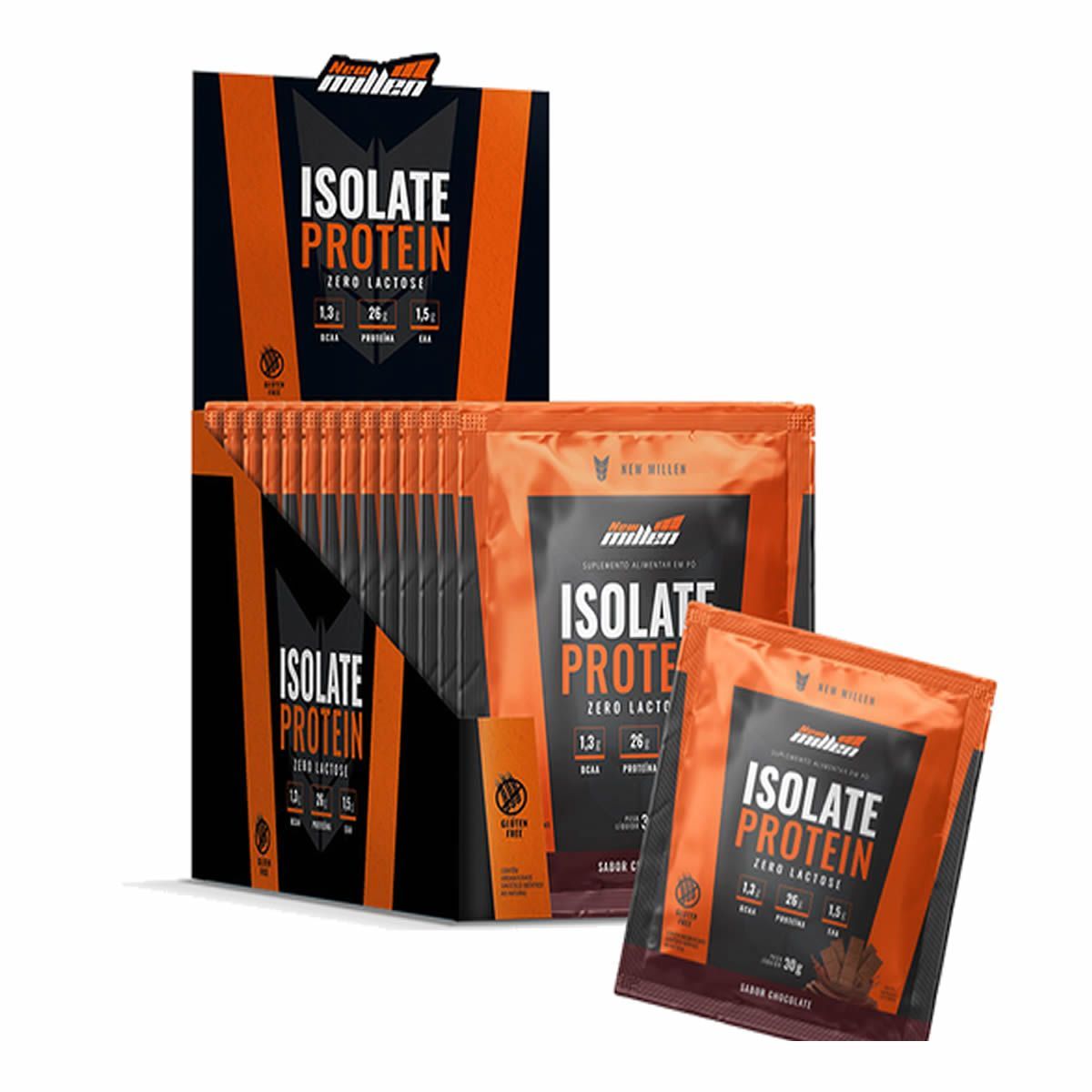 Isolate Protein Zero Lactose - 15 Sach�s de 30g Chocolate - New Millen