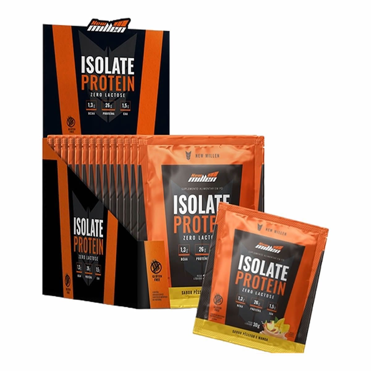 Isolate Protein Zero Lactose - 15 Sach�s de 30g P�ssego e Manga - New Millen