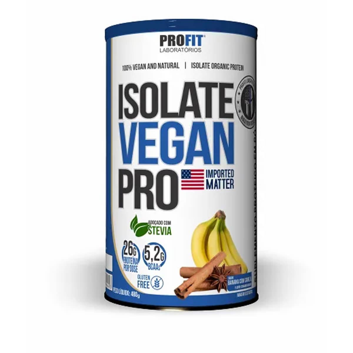 Isolate Vegan Pro - 480g Banana Com Canela - Profit*** Data Venc. 05/06/2025