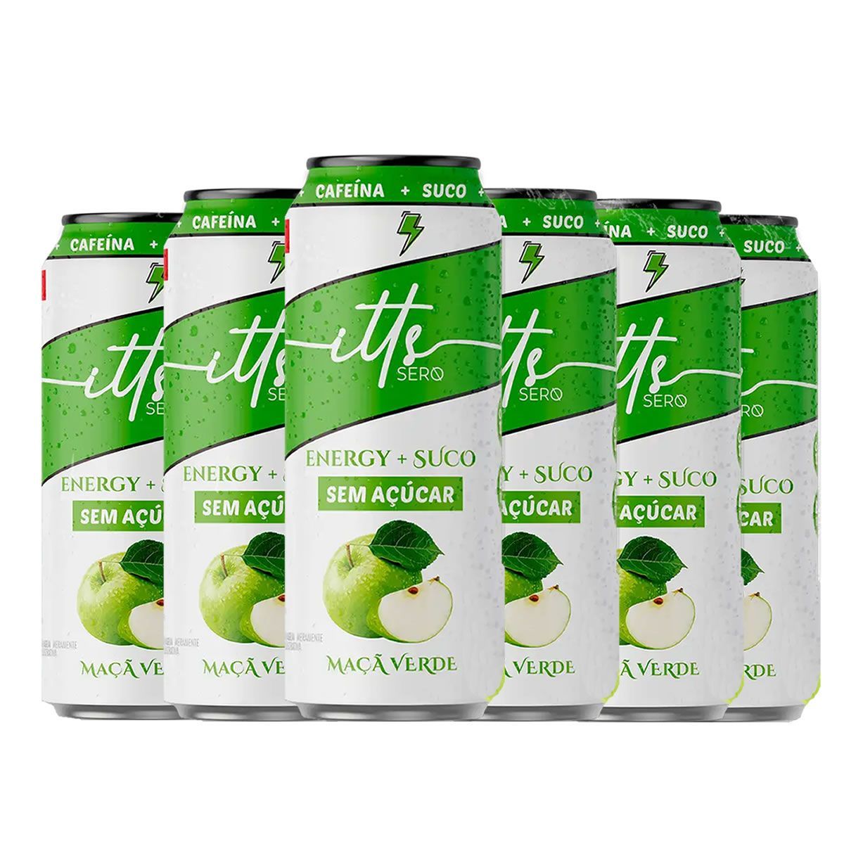 Itts Energy + Creatina Sem A�ucar  - 6 Latas 473ml Ma�� Verde - Itts Sero