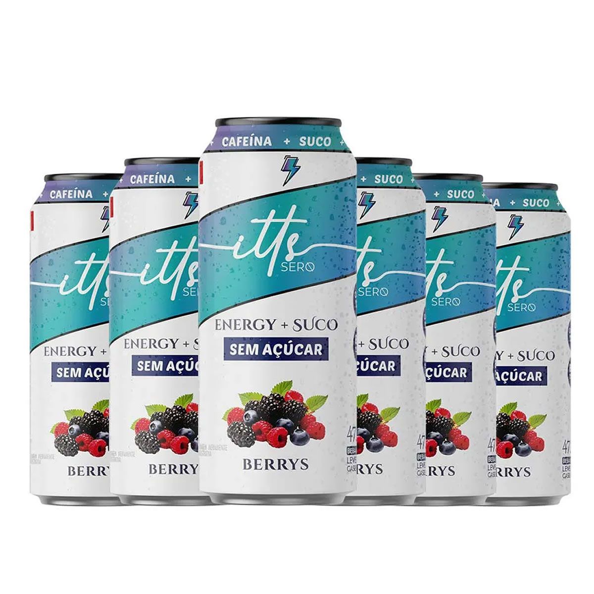 Itts Energy + Suco Sem A�ucar - 6 Latas 473ml Berrys - Itts Sero
