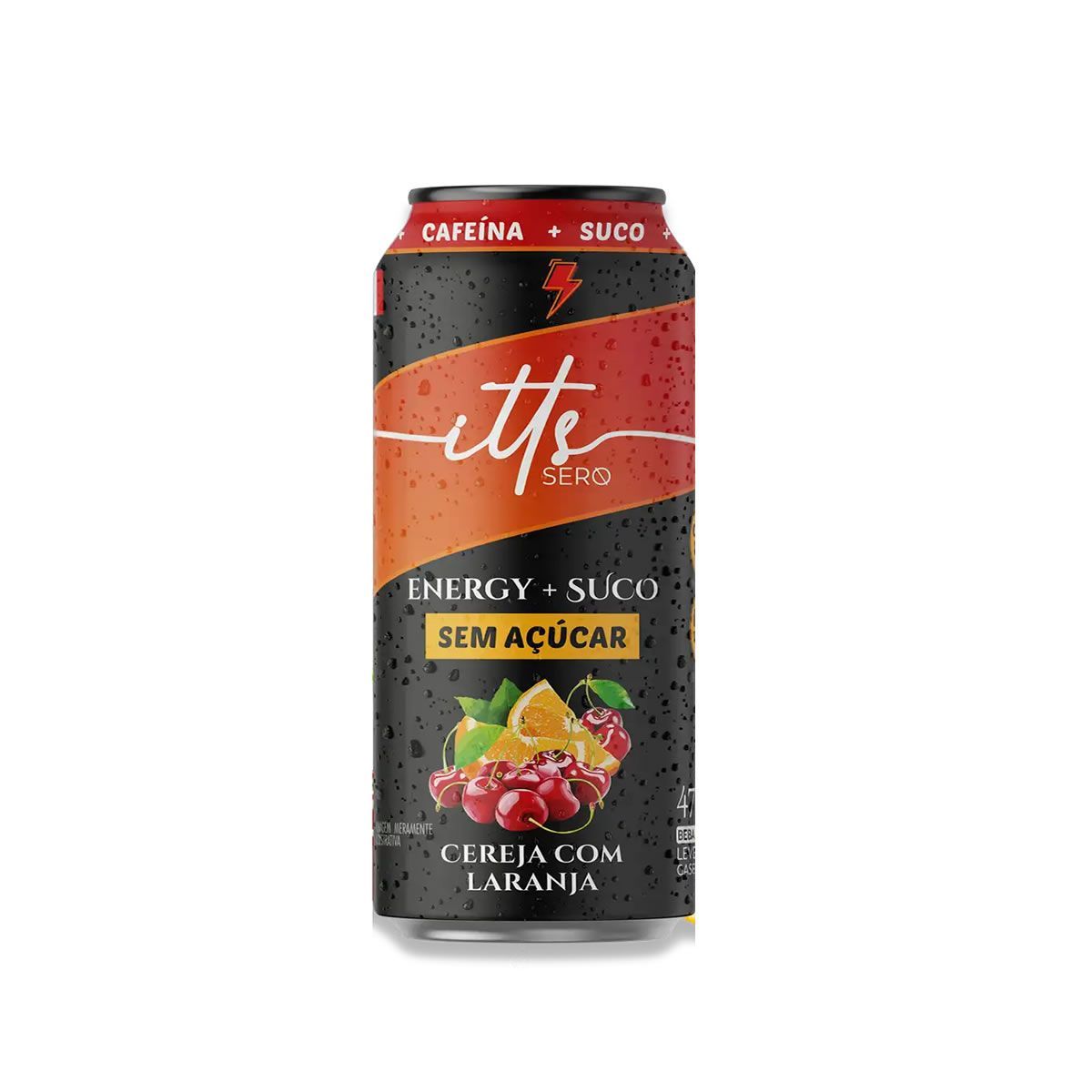 Itts Energy + Suco Sem A�ucar - Lata 473ml Cereja Com Laranja - Itts Sero