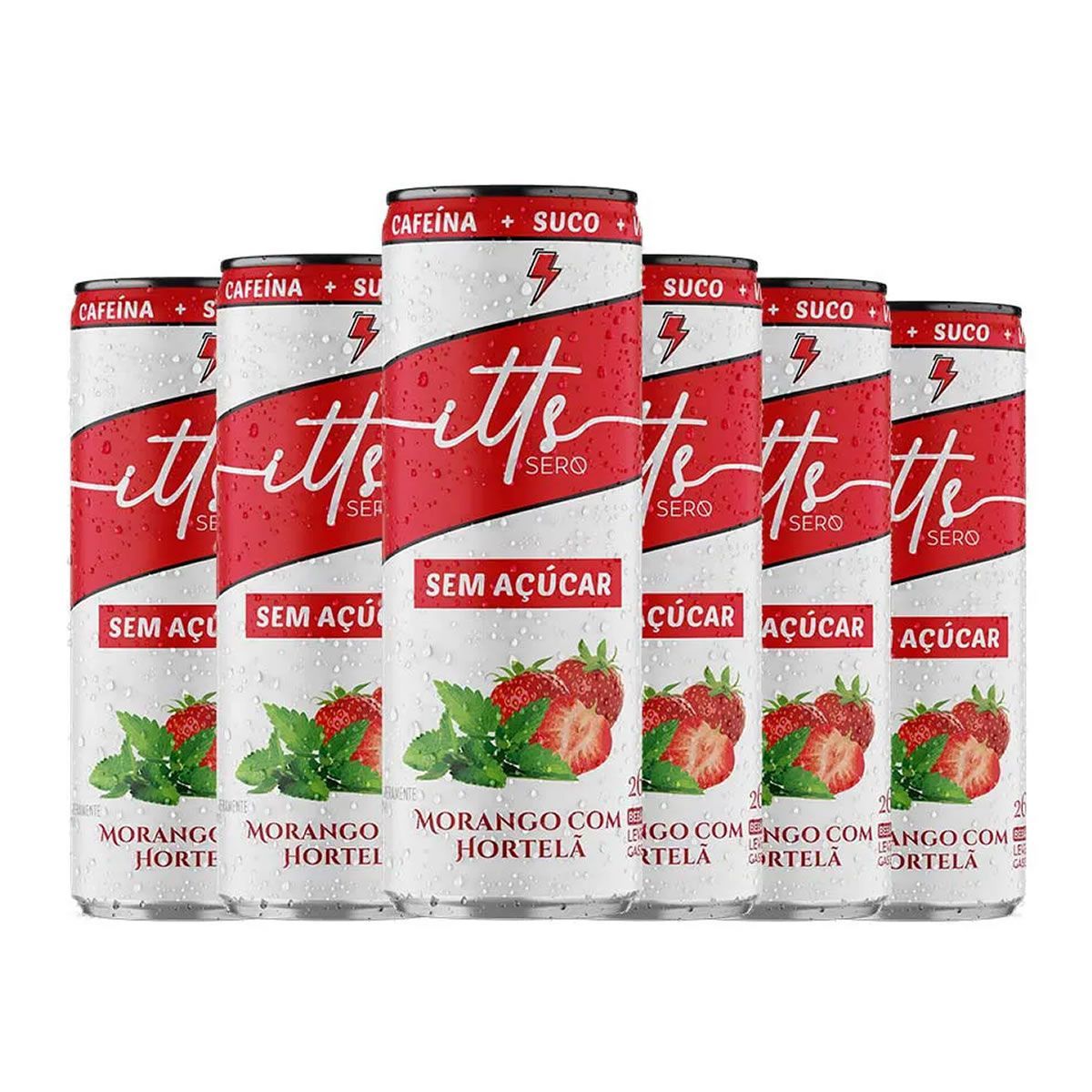 Itts Energy + Creatina - 6 Latas 269ml Morango Com Hortel� Sem A�ucar - Itts Sero