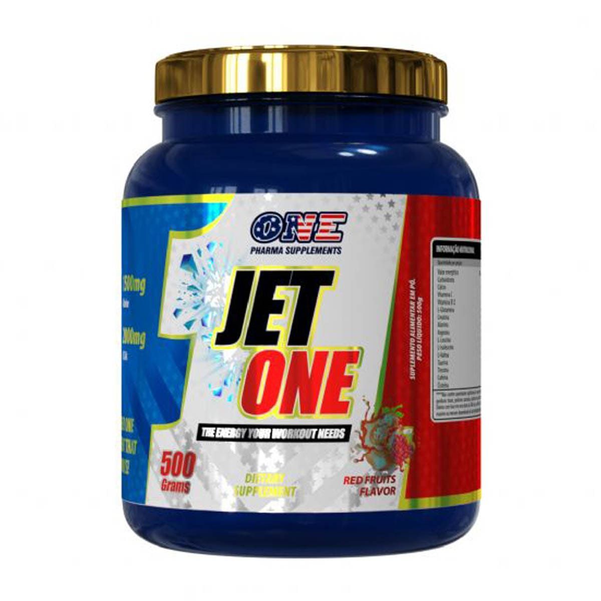 Jet One - 500g Red Fruits Flavor - One Pharma Supplements*** Data Venc. 30/11/2020