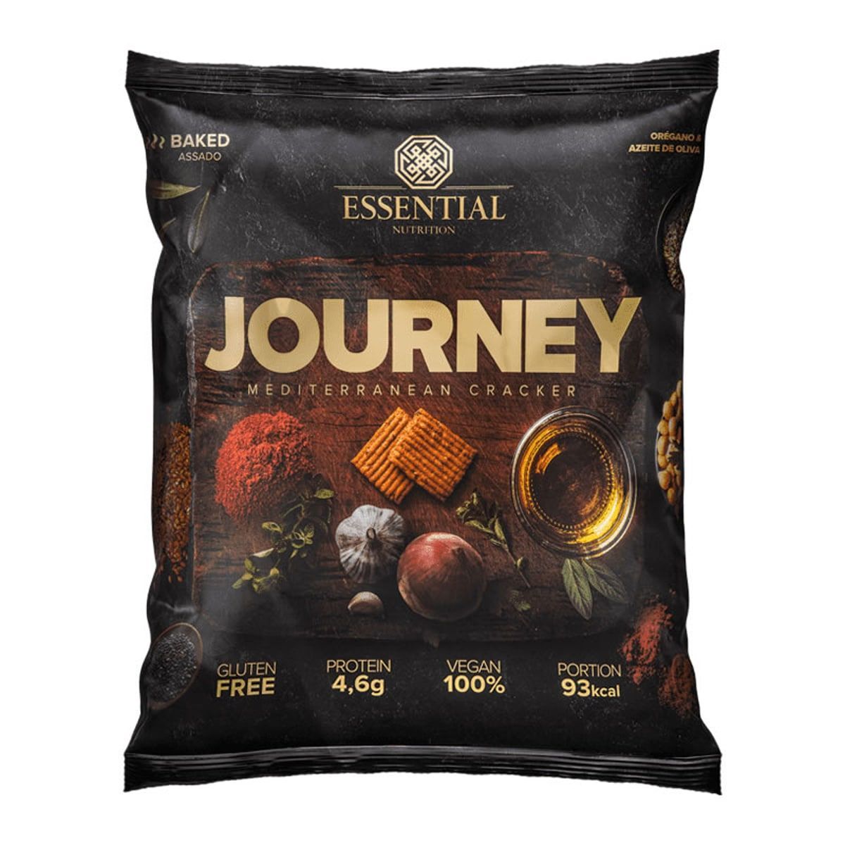 Journey Mediterranean Cracker - 25g Or�gano e Azeite de Oliva - Essential Nutrition*** Data Venc. 20/08/2020