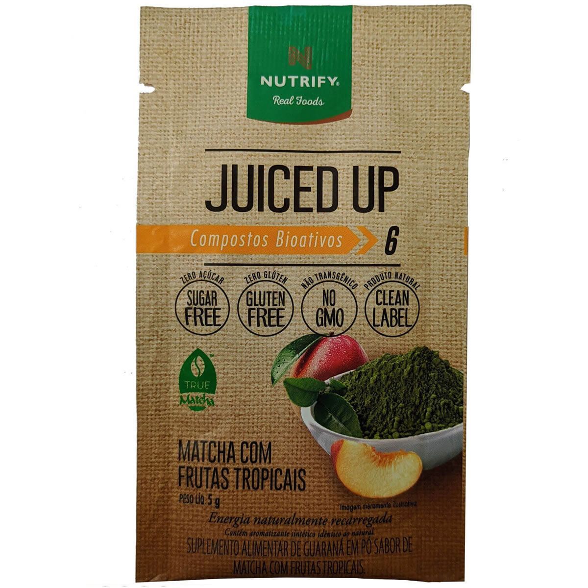 Juiced Up- 1 Sach� 5g Matcha com Frutas Tropicais Amostra - Nutrify