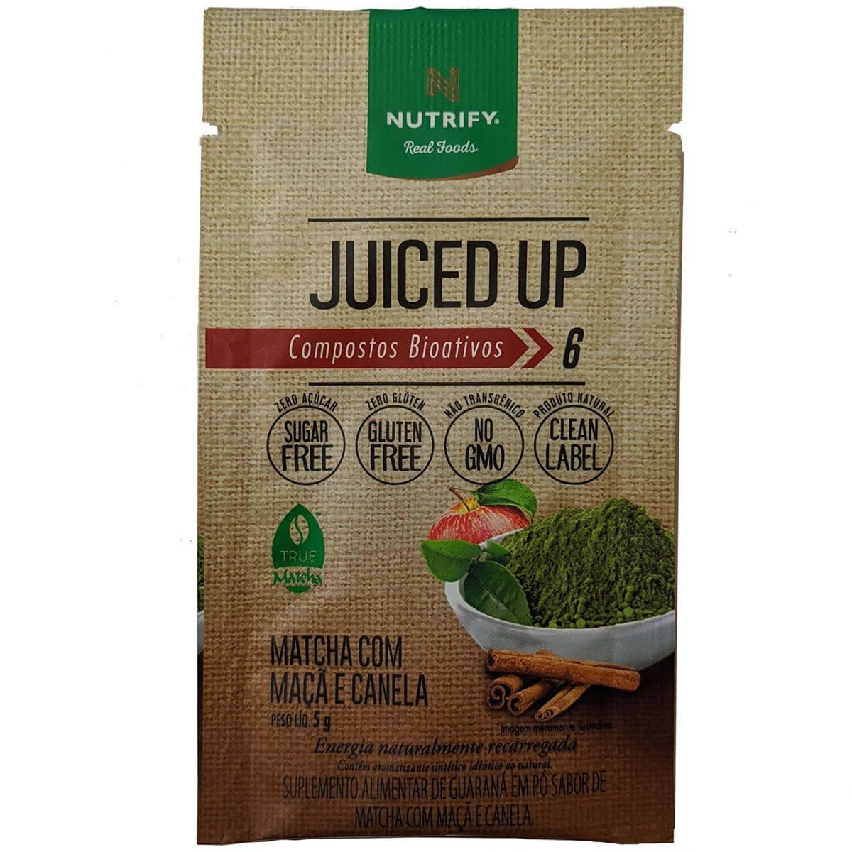 Juiced Up- 1 Sach� 5g Matcha com Ma�� e Canela Amostra - Nutrify