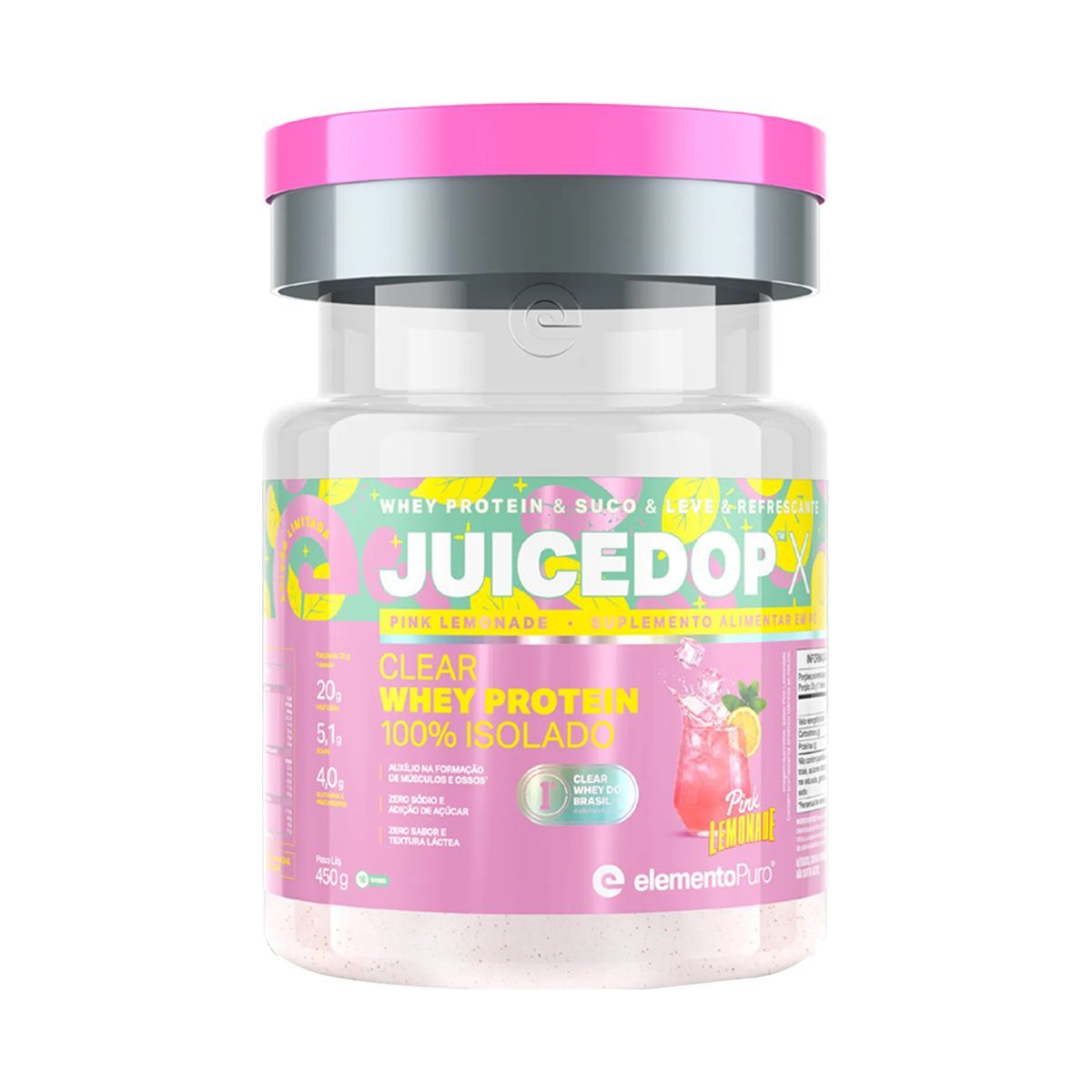 JuiceDop Whey Protein - 450g Pink Lemonade - ElementoPuro